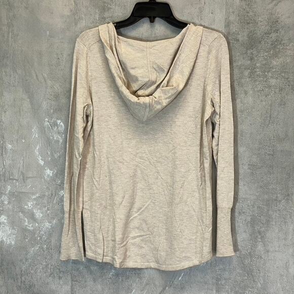 NIC+ZOE Women's Canvas V-Neck Hooded Lightweight Vital Pullover Sweater SZ S - Picture 2 of 9